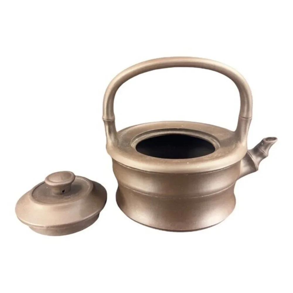 Yixing Zisha Clay‎ Handmade Ceramic Pottery Teapot Carafe W Handle Artist Marked